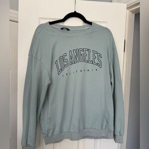 SHEIN Light Blue Los Angeles California Sweater